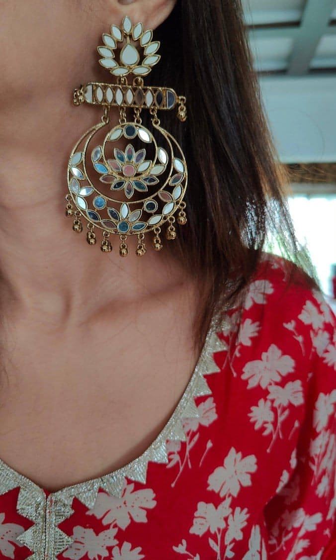 Gold Chandbali Earrings Label DC